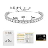 Pulsera de Plata de Ley 925 Moissanita Europea y Americana Transfronteriza Ajustable Cadena de Tenis Completa de Diamantes Pulsera Unisex Brazalete de Plata Venta al por Mayor