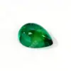 Superficie lisa llana de nano forma de pera verde, gema de color verde esmeralda en forma de lágrima con superficie curva, suministro de piedra suelta de gema artificial