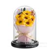 Flor Eterna Ramo de Rosas Artificiales con Cubierta de Cristal, Adorno de Lámpara de Flores, Adorno de Flor de Jabón, Navidad, Día de San Valentín, Regalo de Cumpleaños