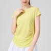 Blusa de yoga de verano fina de secado rápido, ropa de yoga para mujer, camiseta de manga corta, deportiva, fitness, espalda bonita, suelta, para correr