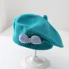 Chapéu de Bebê 6-36 Meses Boina Infantil para Crianças Bebê Menina Outono e Inverno Estilo Coreano Chapéu de Pintor de Lã Tricotado Chapéu da Moda