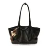 Bolso Tote de Cuero Aceitoso y Encerado de Gran Capacidad para Mujer 2026 Moderno para el Trabajo Bolso de Hombro Único Popular de Este Año Superficie Suave Nueva Simple