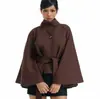 Amazon Transfronterizo Chaqueta de Moda con Cinturón Entallado Personalidad Hip-hop Casual Diseño de Botones Top Corto para Mujer