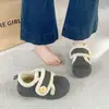 Nuevos zapatos de algodón con forro polar 2026, cálidos, de suela gruesa para mujer, botas de nieve engrosadas, zapatos peludos antideslizantes de invierno, calzado para mujer