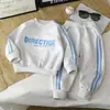 Conjunto de Sudadera Nueva de Primavera y Otoño para Niños y Niñas, Ropa Deportiva Casual Engrosada con Estampado de Letras, Conjunto de Dos Piezas
