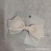 Pinza para el cabello coreana dulce para niña adulta, parte posterior de la cabeza, lazo de hilo de seda con puntos blanco cremoso, pinza de resorte, clip para coleta