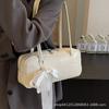 Elegante Bolso Pequeño de Sobaco con Lazo para Mujer 2024 Nueva Moda Bolso Baguette Nicho Celebridad de Internet Viajero Bolso de Hombro Pequeño
