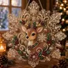 Nuevo colgante de pintura de diamantes de copo de nieve navideño transfronterizo, colgante de decoración DIY hecho a mano para puerta y pared para padres e hijos para Amazon