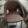 Cadeira de jantar minimalista italiana com encosto de metal, cadeira de sala de estar de alta qualidade, banqueta para casa, cadeira de hotel, mesa e cadeiras de jantar para restaurante