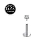 Piercing de Lábio de Titânio Astm-F136 com Rosca Interna Zircônia Ornamento de Lábio Liga de Titânio 16g Joia para Body Piercing Hélix de Orelha 6-10mm