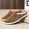 Nuevas Zapatillas de Interior de Otoño Suela de Mil Capas Venta al por Mayor de Zapatillas de Media Caña Modernas Zapatos de Tela del Viejo Pekín para Hombre Zapatos Casuales sin Cordones