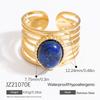 Anel de aço inoxidável com pedra natural feminino nicho de alto nível anel de ouro 18k estilo INS joias de aço titânio anéis transfronteiriços