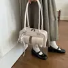 Nova bolsa transversal de alta qualidade e versátil para a primavera-verão 2026, bolsa Boston vintage vermelha para o dia a dia
