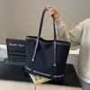 Bolsa de Lona Personalizada Moda Cor Contrastante Estampada com Letra Bolsa Feminina Grande Capacidade Mais Fácil de Combinar Bolsa Tote Casual Bolsa de Ombro