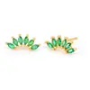 Pendientes de Lujo Ligero Europeos y Americanos de Seis Piedras de Colores Diseño Retro de Nicho Elegantes Simples Pendientes Nuevos Joyería para Orejas Transfronteriza para Mujer