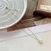 Diseño de Nicho Sentido Pata de Gato Perla Collar Accesorios para Mujer Lujo Ligero Sentido de Alta Gama Cadena para Clavícula Elegante Lujo Ligero Moda Collar