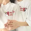 Camisetas de Algodón Puro Peinado a Juego para Pareja, Diseño Nuevo, Ropa de Verano de Moda, Tops Holgados