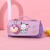 Estojo Kuromi Decompressão Bonito Grande Capacidade Estojo Escolar Caixa de Material Escolar Aluno do Ensino Fundamental Dupla Camada Sanrio Fofo