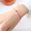 Pulsera de Cuerda Roja Simple de Moda para Mujer Lujo Ligero Nicho Exquisito Acero de Titanio Chapado en Oro Cadena Tejida Cuerda de Mano Novia Combinable