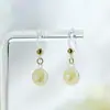Pendientes de Perla de Sirena Coloridos de Moda y Tendencia Exquisitos Versátiles de Diseño Simple Pendientes Largos de Perla de Gama Alta