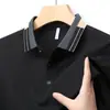 Camisetas de Manga Corta de Verano para Hombres Jóvenes y de Edad Media, Camisetas de Solapa Transpirables de Seda Helada, Moda Casual, Camisetas de Media Manga para Hombre