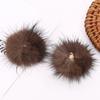 Bola grande de visón acuático de color de 4 cm con cabeza colgante, bola de peluche hecha a mano, pendientes colgantes, accesorios para pendientes