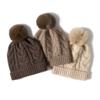 Cachemira 2026 Otoño e Invierno Nuevo Estilo Unisex Patrón Trenzado Cálido Gorro de Orejeras con Pompón Gorro de Punto Casual con Puño