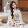 Pijama estilo princesa para meninas, modelos de primavera e outono, algodão puro, manga longa, novo estilo 2026, roupa de casa para meninas mais velhas