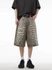 Jeans American Retro High Street Transfronteiriço da Amazon Calças de Verão Shorts Jeans Estampados de Leopardo Calças Largas de Comprimento Médio para Mulheres