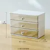 Caja de Almacenamiento de Escritorio a Prueba de Polvo Caja Organizadora Multifuncional Tipo Cajón Transparente Caja de Almacenamiento Cosmético 3/6/9 Compartimentos