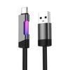 Luz ambiental de streamer RGB para coche, cable de datos, cargador trenzado de nailon grueso, 100 W, luz de respiración, cable de carga rápida