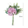 Nuevo Artefacto de Flores Combinación Hortensia Eucalipto Artefacto de Flores para el Hogar Sala de Estar Entrada Adornos de Flores Transfronterizos Flor de Seda