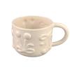 Caneca Cerâmica Laço Embossado Estilo Ins Criativo Leite Fufu Design de Nicho Fofo Cor Pura Alto Valor