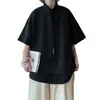 Camisa de Manga Corta Falsa de Dos Piezas para Hombre Verano Peso Extra Talla Grande Moda para Personas con Sobrepeso Diseño Holgado Camisa de Media Manga
