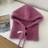 Coreia do Sul Balaclava Chapéu Cachecol Peça Única Feminino Outono e Inverno Quente Proteção de Orelha Capuz de Pescoço Chapéu de Lã Tricotado