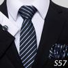 Nova gravata série listra oblíqua azul marinho moda geral masculina para negócios fabricantes de gravatas manuais atacado