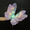 Organza Imitação de Seda Borboleta Rede de Seda Adereços Luminosos com Luzes Xiaomi para Decoração de Vitrine de Shopping