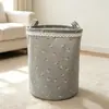 Cesto de roupa suja com acabamento em renda, transfronteiriço, caixa organizadora de tecido xadrez para brinquedos e roupas, cesto organizador para dormitório