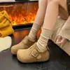 Sapatos Birkenstock Peludos para Mulheres 2025 Novo Outono e Inverno Forrados com Lã Espessados Birkenstock de Algodão Sapatos Femininos Botas de Neve Quentes