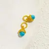 Retenção de Cor Alta Dourado Areia Inlaid Imitação Cera de Abelha Jade Pequeno Pingente de Buda Pingente Pérola Levantar Pulseira Colar DIY Conjunto