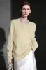 Suéter de Punto Integrado sin Costuras de Cuello Redondo Cepillado de Cachemir para Mujer, Estilo Hong Kong y Americano / Suéter Pulóver Holgado Estilo Europeo y Americano para Otoño