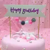 Banderola Decorativa de Arco Inserto para Tarjeta Malla para Pastel Luminoso Vestimenta para Hornear Bola de Pelo Bandera Adornos para Ropa de Cumpleaños