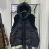 Estilo Nuevo Otoño e Invierno 2026 Transfronterizo Chaleco de Plumas para Mujer Corto con Capucha Espesado Tejido de Lana Chaqueta de Plumas de Pato Blanca