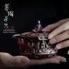Bule Portátil de Argila Roxa Dunhuang, Bule Retrô Estilo Chinês para Preparo de Chá, Adequado para Casa e Escritório, Conjunto de Chá Kung Fu, Bule de Cerâmica, Item de Presente