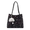 Bolso tipo cubo estampado dulce modelo nuevo 2026, gran capacidad, bolso de hombro moderno y versátil, bolso de alta gama para el día a día, bolso tote para mujer