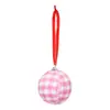 Colgante de Corazón para el Día de San Valentín 6cm7cm Forma de Corazón Cuadros Rojos y Blancos Bola de Espuma Decoración de Propuesta de Matrimonio Bola de Tela Colgante