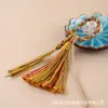 Hebilla de Anillo Estilo Xizang Hecha a Mano con Hilo de Algodón Retorcido a Mano, Borlas de Colores, Llavero de Estilo Étnico, Colgante para Bolso