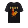 Camiseta Casual de Algodão Puro, Tamanho Grande, com Estampa de Galo Nova e Interessante, para Homens e Mulheres