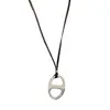 Acero de Titanio No se Desvanece Nariz de Cerdo Peine Pequeño Collar para Mujer Nicho de Gama Alta Estiloso Cadena Larga para Suéter con Cuerda de Cuero