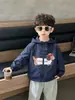 Q243 Ropa Infantil Chaqueta para Niños Estilo Primavera y Otoño Fresco Guapo Niño Pequeño Cortavientos con Capucha Nueva Chaqueta Cortavientos de Otoño para Niños